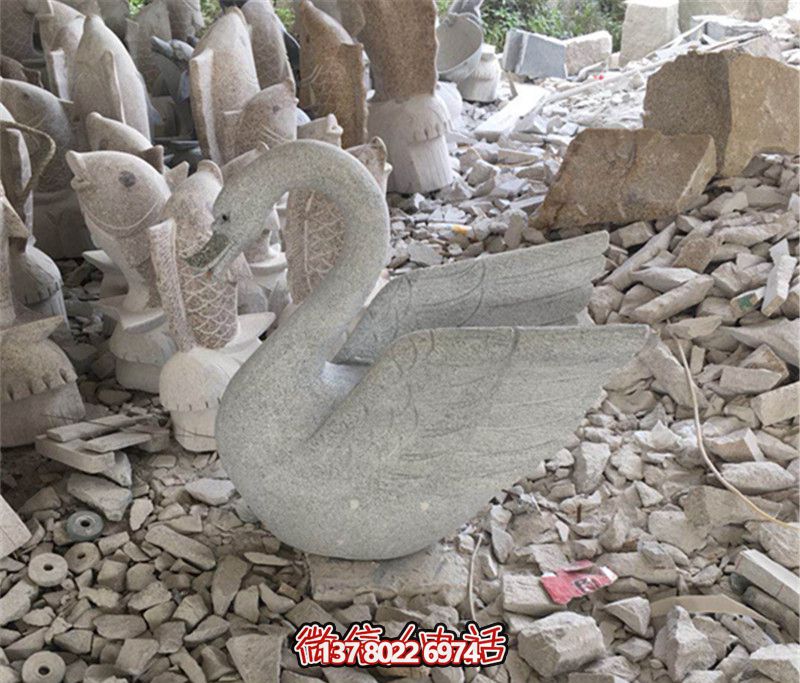 大理石創(chuàng)意天鵝雕塑，美麗大理景區(qū)的精品藝術(shù)品
