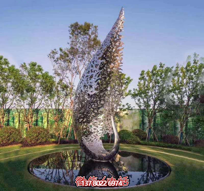 鳳凰不銹鋼雕塑，美化園林景觀