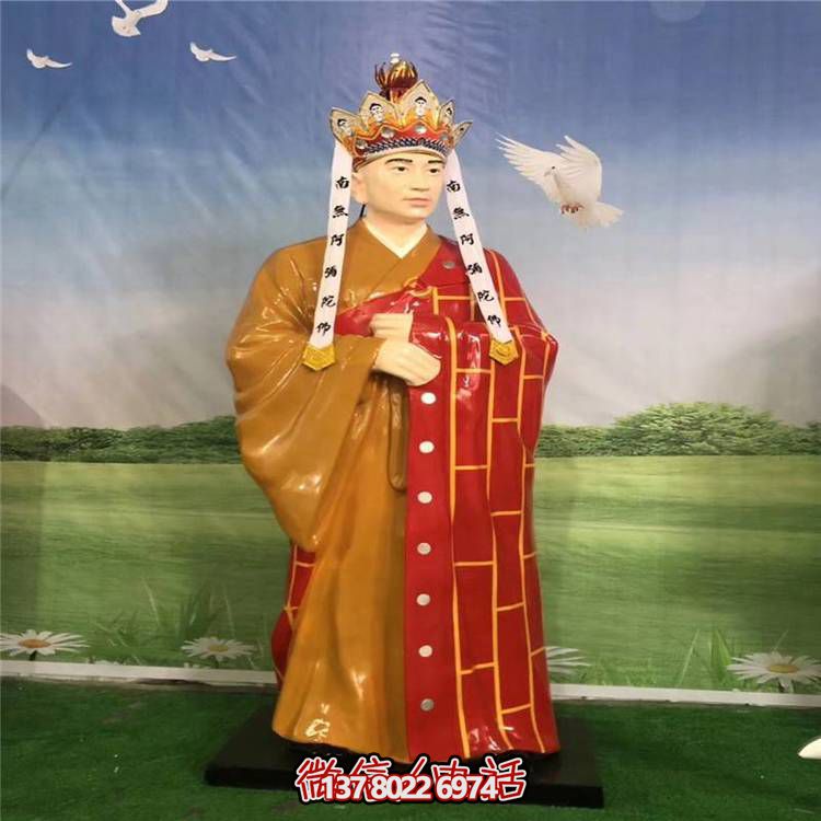 玻璃鋼雕塑唐僧人物，給公園戶外景觀增色