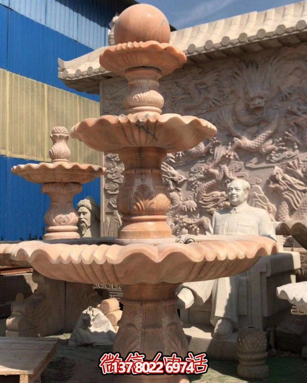 精美雕刻大理石流水擺件，完美搭配豪華別墅和小區噴泉