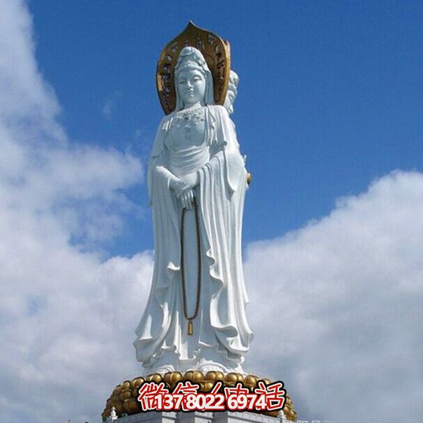 古老石雕觀音菩薩雕塑，景區大型面積景點