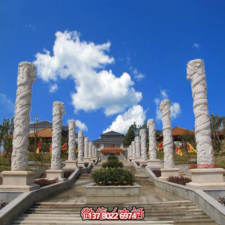漢白玉龍柱石雕，傳承中華園林文化精髓
