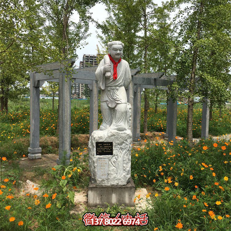 精美大理石石雕人物雕塑，增添園林美景