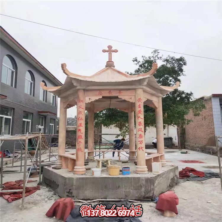 天然大理石涼亭，營(yíng)造休閑庭院