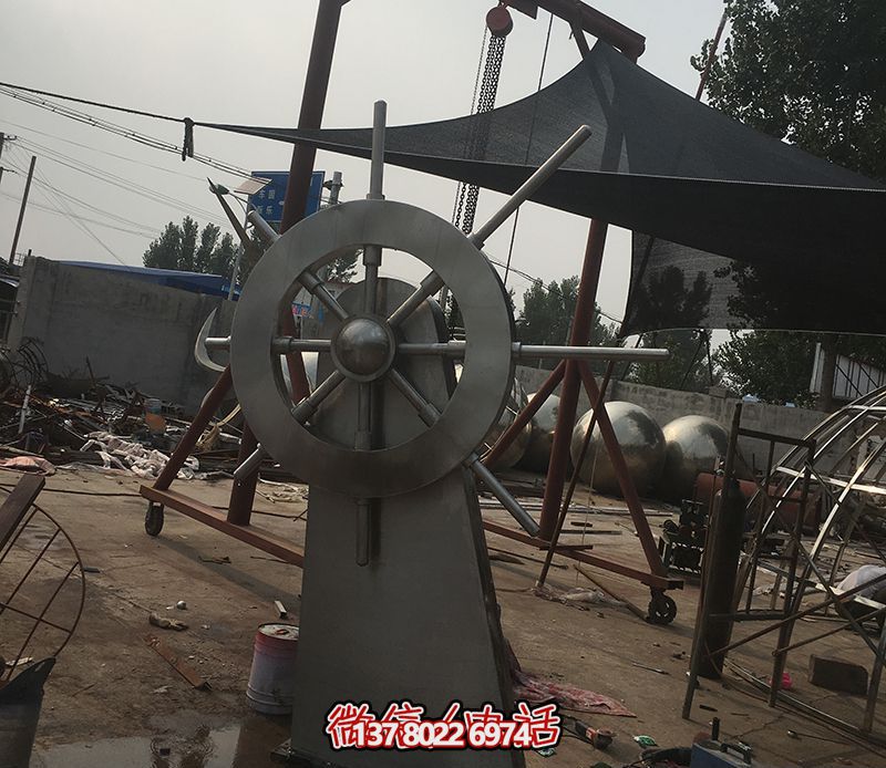 騰飛不銹鋼雕塑船舵,點綴室內飯店 騰飛不銹鋼雕塑船舵,點綴室內飯店