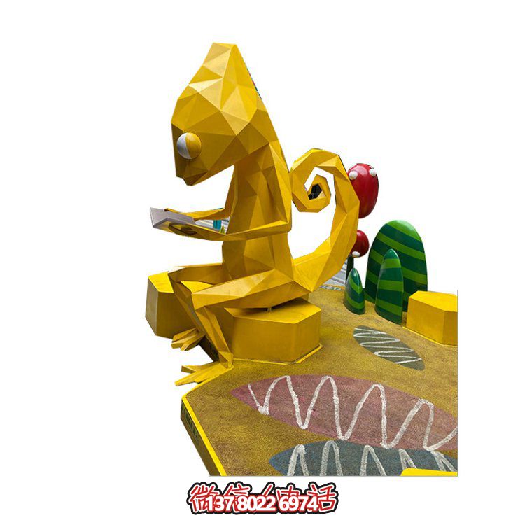 玻璃鋼卡通人物雕塑，為兒童樂園擺放的看書椅