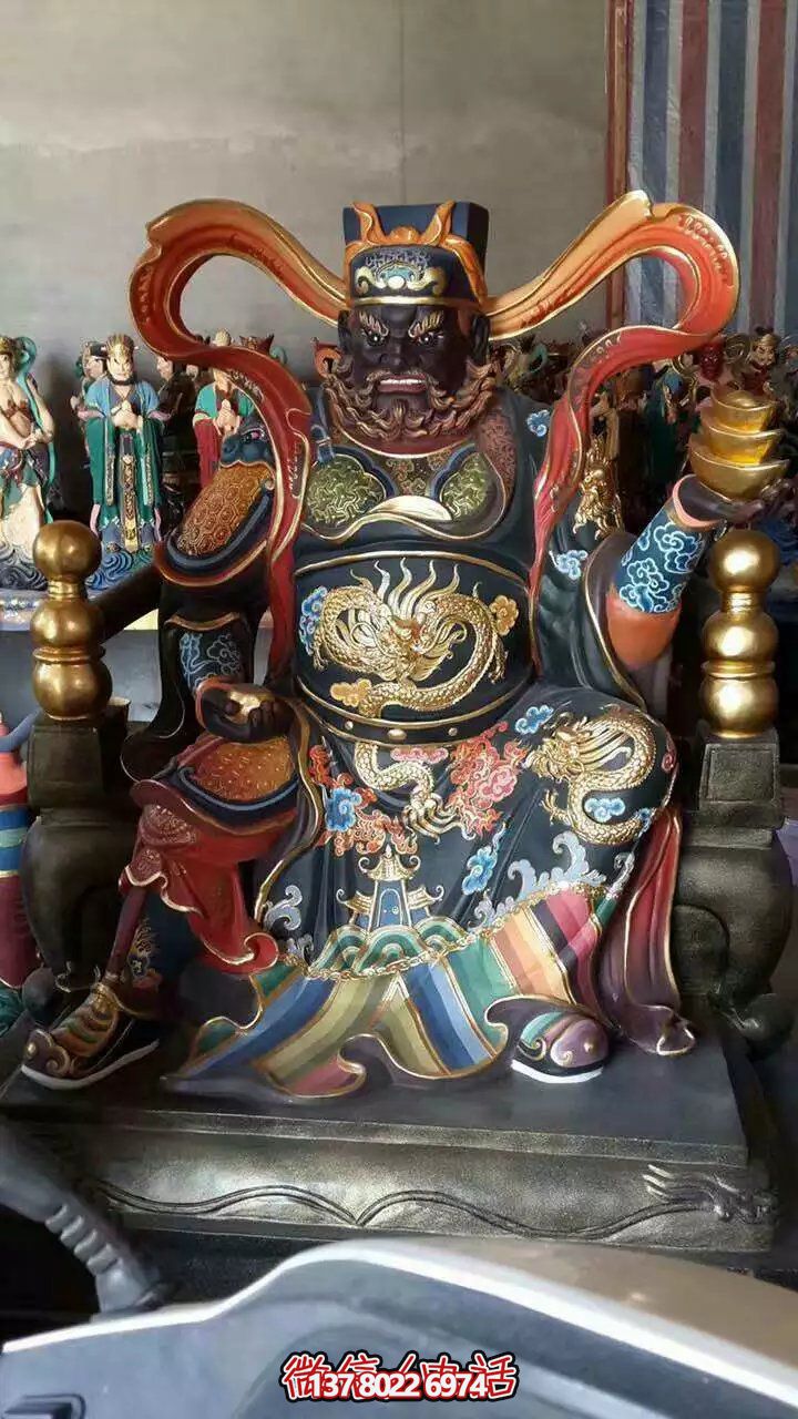 財(cái)神武趙公明彩繪樹(shù)脂大型雕塑