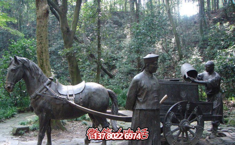 仿古青銅馬車雕塑,為景區商業街增添古典風情 仿古青銅馬車雕塑,為景區商業街增添古典風情