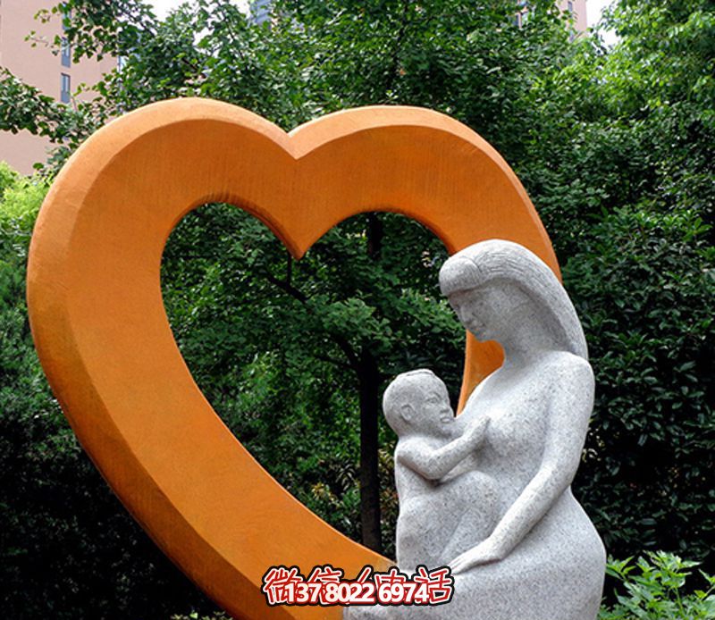 景區公園玻璃鋼抽象母子雕塑 景區公園玻璃鋼抽象母子雕塑
