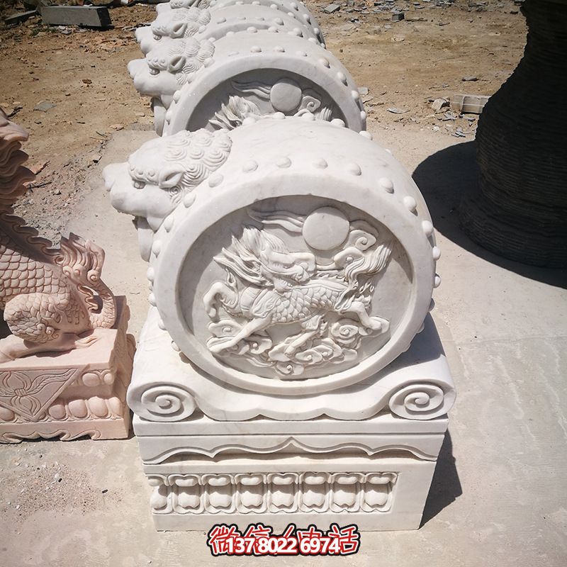 酒店公司門口擺放漢白玉抱鼓石門墩門口裝飾工藝雕塑 酒店公司門口擺放漢白玉抱鼓石門墩門口裝飾工藝雕塑
