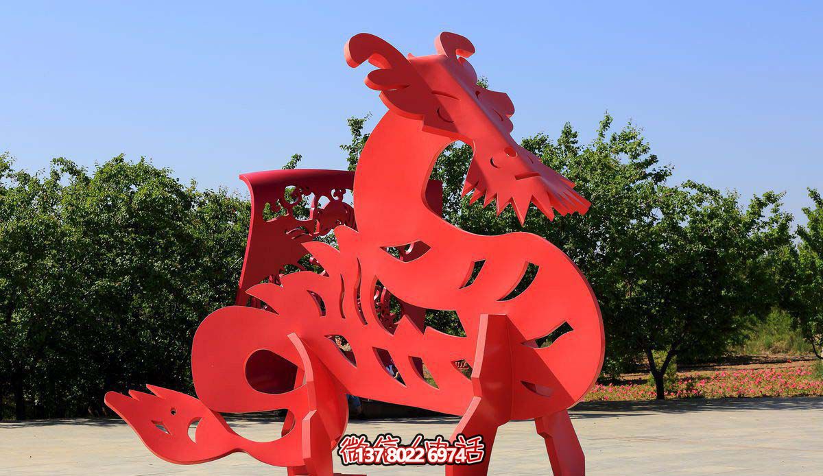 廣場創意玻璃鋼紅色抽象貔貅雕塑 廣場創意玻璃鋼紅色抽象貔貅雕塑