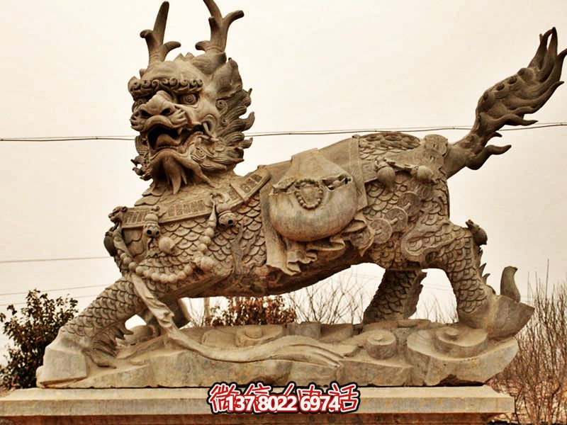 廣場(chǎng)大型景觀大理石石麒麟雕塑 廣場(chǎng)大型景觀大理石石麒麟雕塑