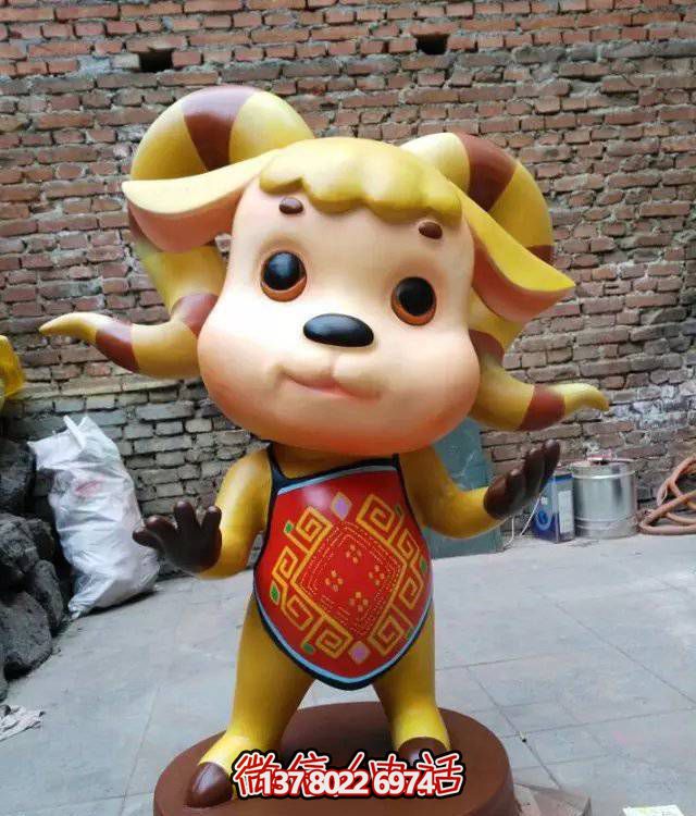 廣場十二生肖卡通雕塑玻璃鋼卡通彩繪商場創(chuàng)意擺件