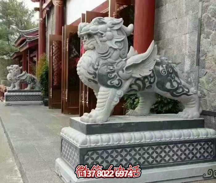 酒店門口大型大理石浮雕招財貔貅雕塑 酒店門口大型大理石浮雕招財貔貅雕塑