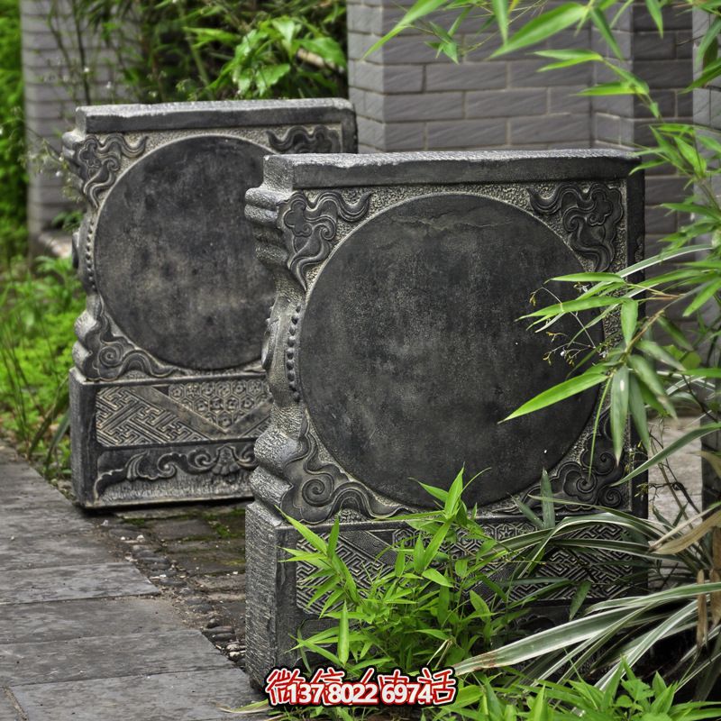 石鼓門墩抱鼓石一對(duì)家用仿古庭院鎮(zhèn)宅門口石墩擺件