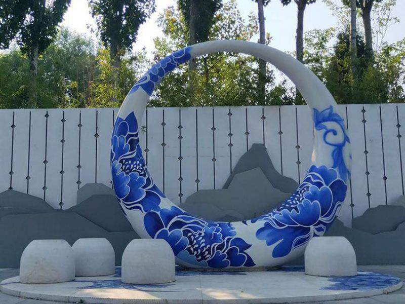 不銹鋼青花瓷雕塑 不銹鋼青花瓷雕塑